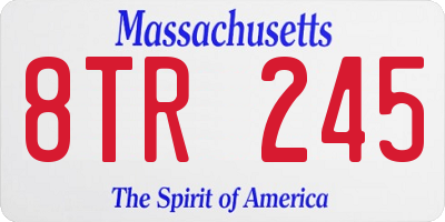 MA license plate 8TR245