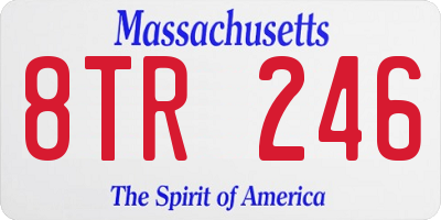 MA license plate 8TR246