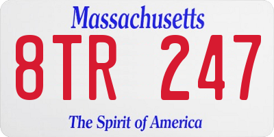 MA license plate 8TR247