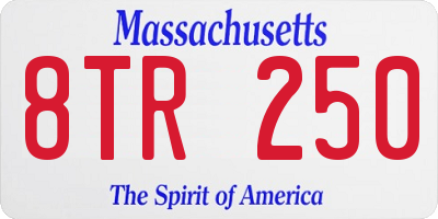 MA license plate 8TR250