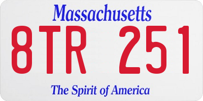 MA license plate 8TR251