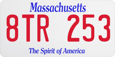 MA license plate 8TR253