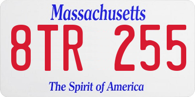 MA license plate 8TR255