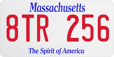 MA license plate 8TR256