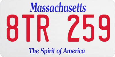 MA license plate 8TR259