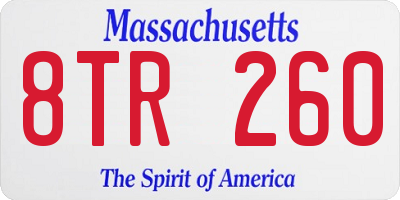 MA license plate 8TR260