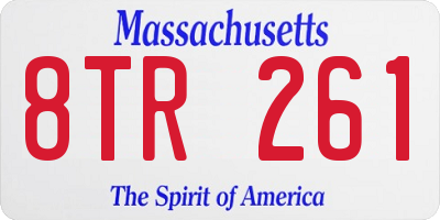 MA license plate 8TR261