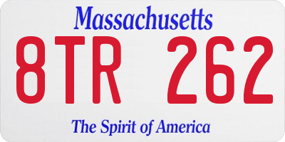 MA license plate 8TR262