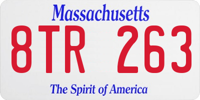 MA license plate 8TR263