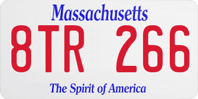 MA license plate 8TR266