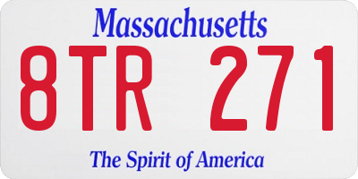 MA license plate 8TR271