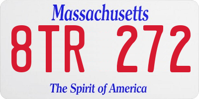 MA license plate 8TR272