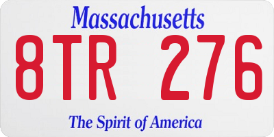 MA license plate 8TR276