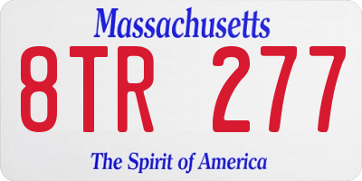 MA license plate 8TR277