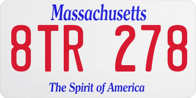 MA license plate 8TR278