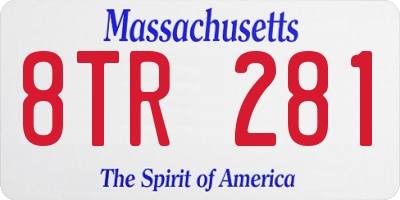 MA license plate 8TR281
