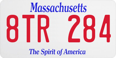 MA license plate 8TR284