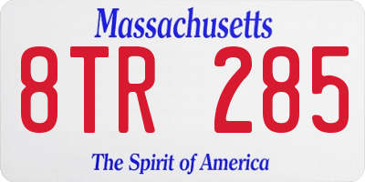 MA license plate 8TR285