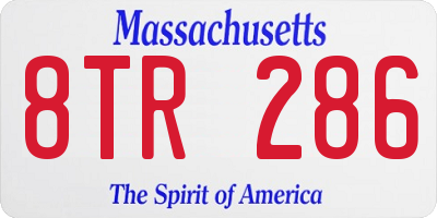 MA license plate 8TR286