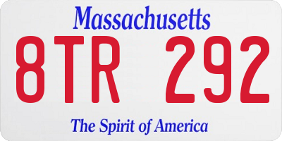 MA license plate 8TR292
