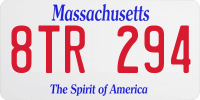MA license plate 8TR294
