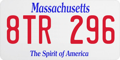 MA license plate 8TR296