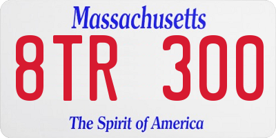 MA license plate 8TR300