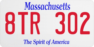 MA license plate 8TR302