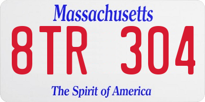 MA license plate 8TR304