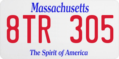 MA license plate 8TR305