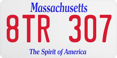 MA license plate 8TR307