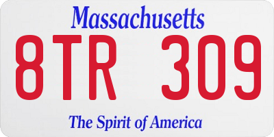 MA license plate 8TR309