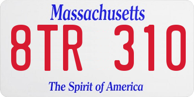 MA license plate 8TR310