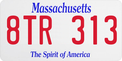MA license plate 8TR313