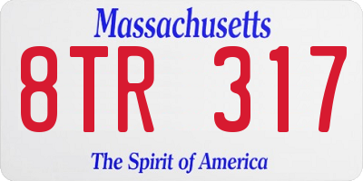 MA license plate 8TR317