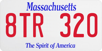 MA license plate 8TR320