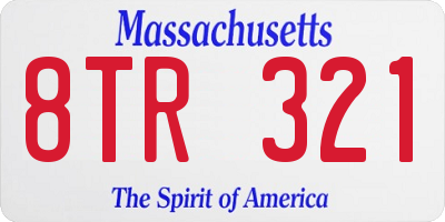 MA license plate 8TR321