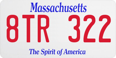 MA license plate 8TR322
