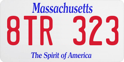 MA license plate 8TR323