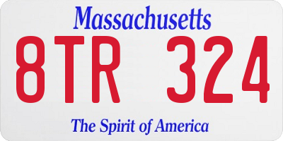 MA license plate 8TR324