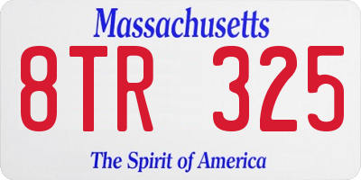 MA license plate 8TR325