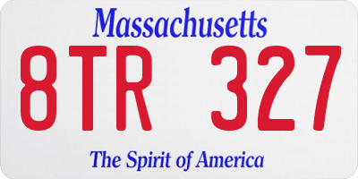 MA license plate 8TR327