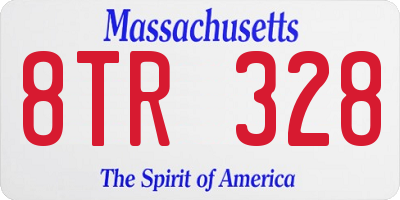 MA license plate 8TR328