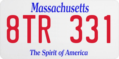 MA license plate 8TR331