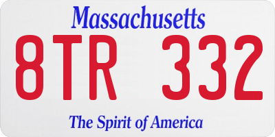 MA license plate 8TR332