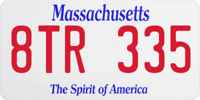 MA license plate 8TR335