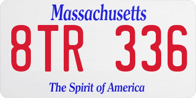 MA license plate 8TR336