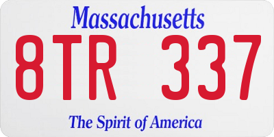 MA license plate 8TR337