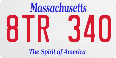 MA license plate 8TR340