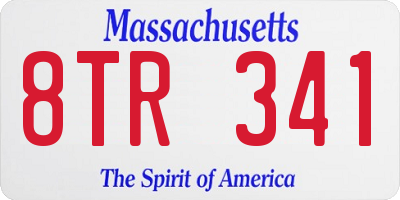 MA license plate 8TR341